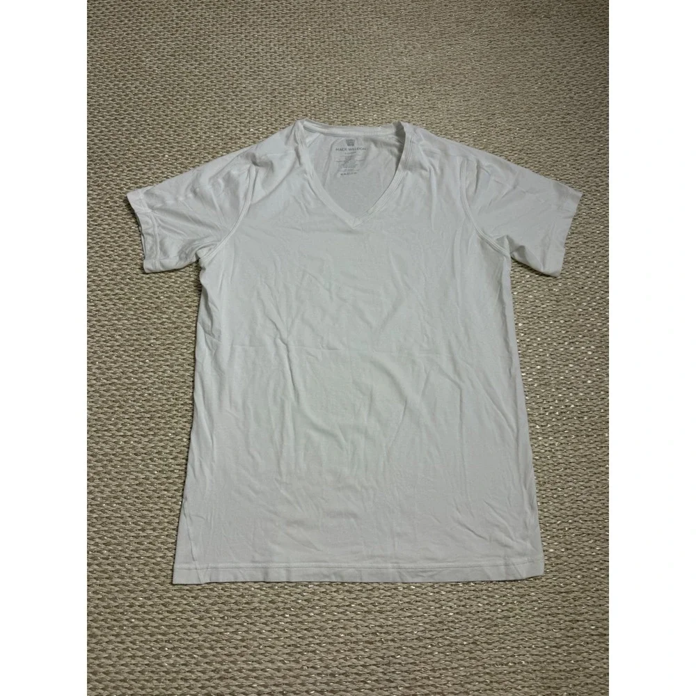 Mack Weldon Mens XL White 18-Hour Jersey V-Neck Short Sleeve Undershirt T-Shirt